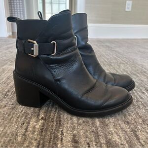 All Saints Black Leather Ankle Boots